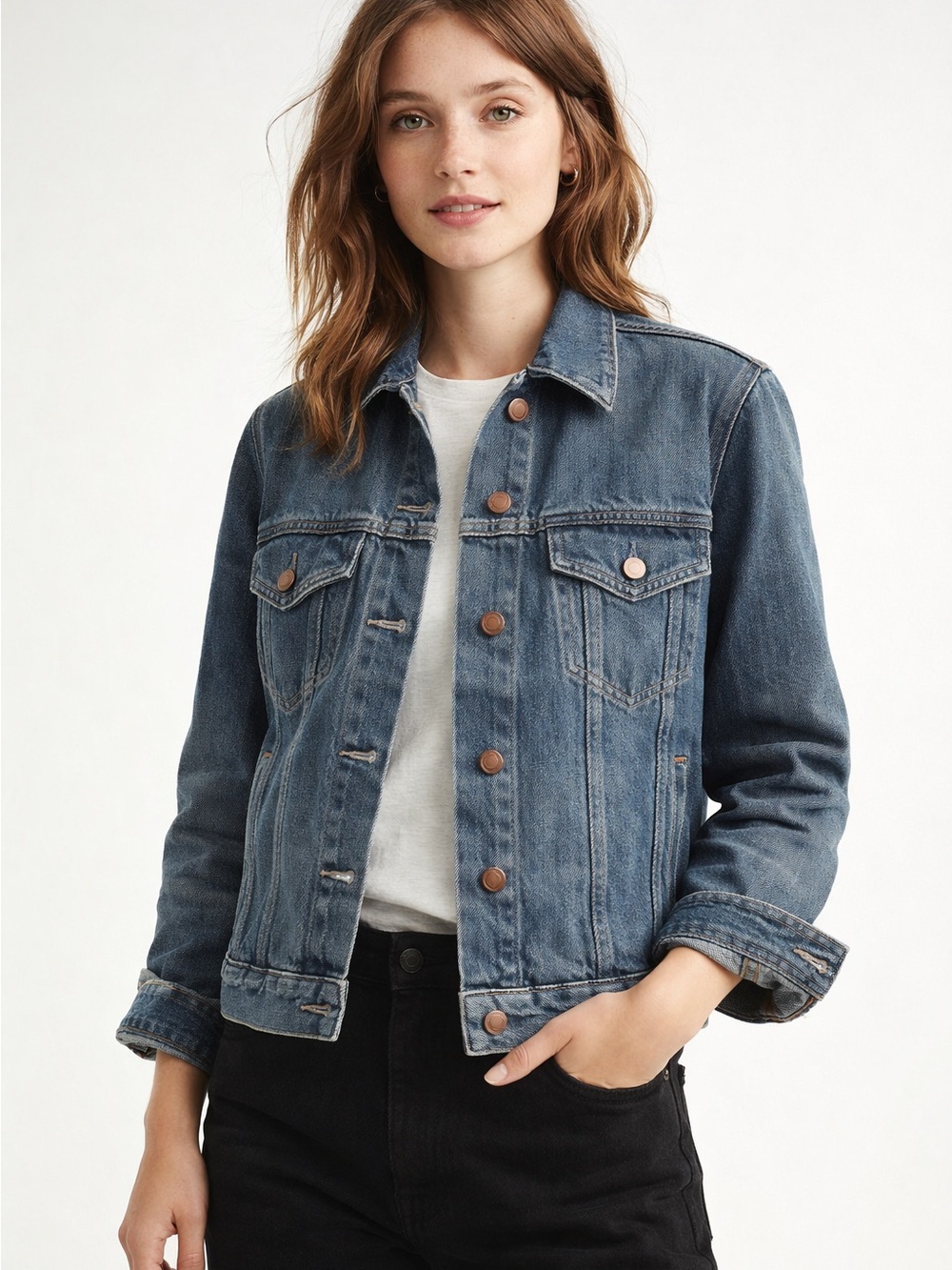 Madewell Button‑Front Denim Jacket in Charleston Wash — Women’s Size S, NWT